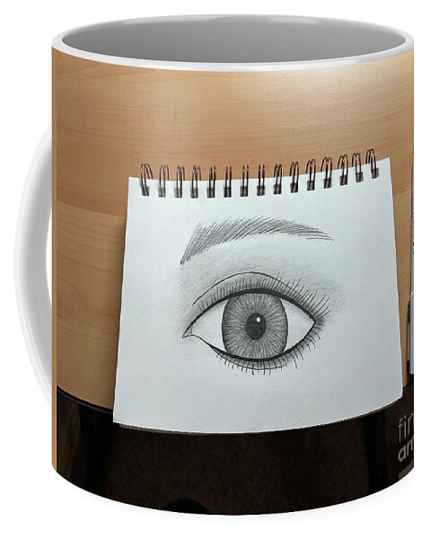  Coffee Mug featuring the digital art Eye challenge by Donna Mibus