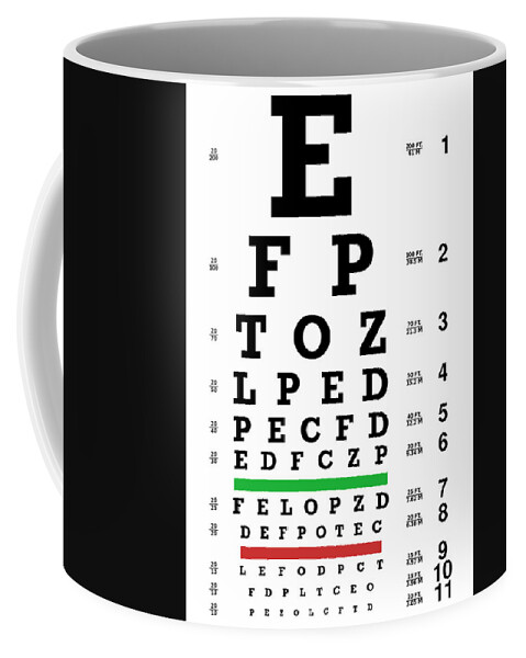 Eye-chart Coffee Mug featuring the digital art Eye-chart by Celestial Images