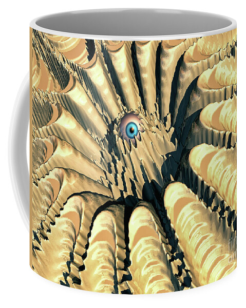 Science Fiction Coffee Mug featuring the digital art Eye of The Crater by Phil Perkins