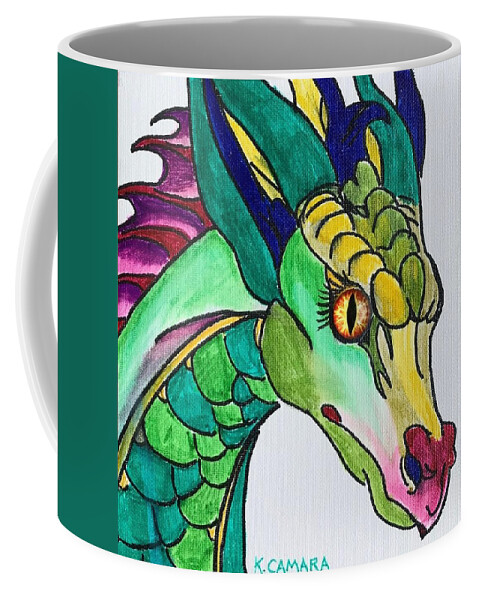 Pets Coffee Mug featuring the painting Eye of the Dragon by Kathie Camara