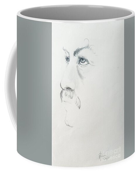 Portrait Coffee Mug featuring the drawing Eyebrow by Merana Cadorette