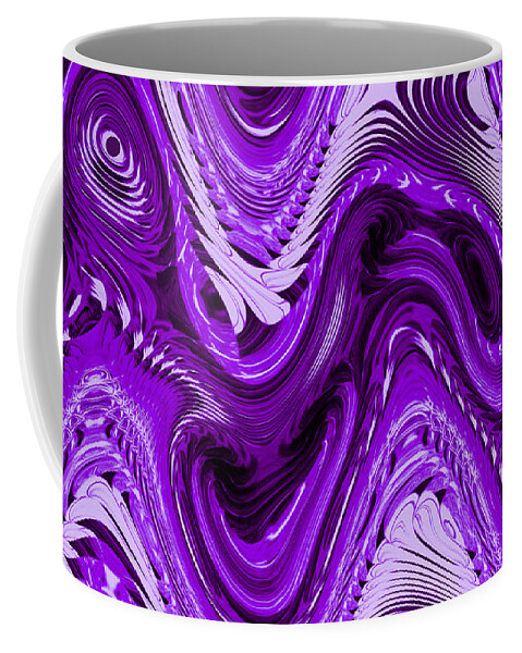 Abstract Coffee Mug featuring the digital art Eyes and Ears Abstract by Ronald Mills