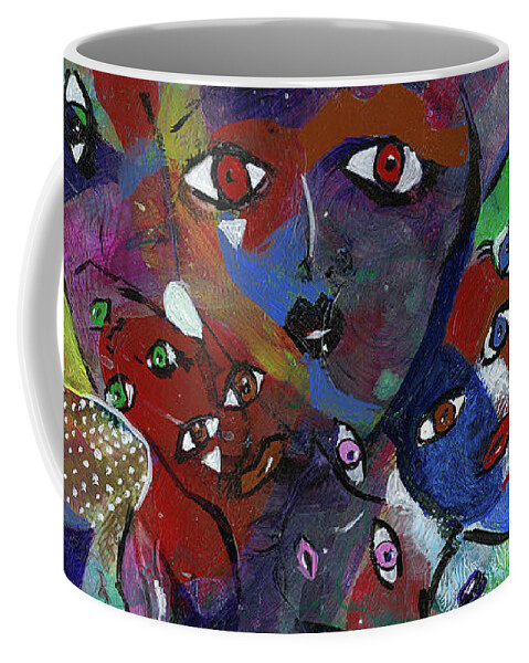 Eyes Coffee Mug featuring the painting Eyes Have It by Tessa Evette