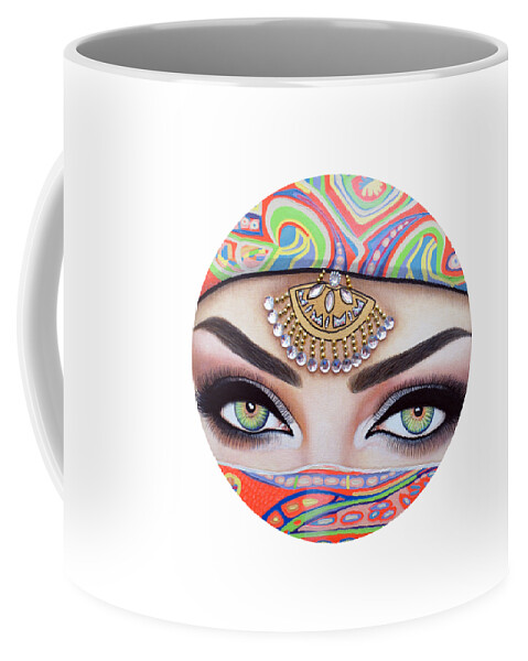 Art Coffee Mug featuring the painting Eyes That Pierce The Soul by Malinda Prud'homme