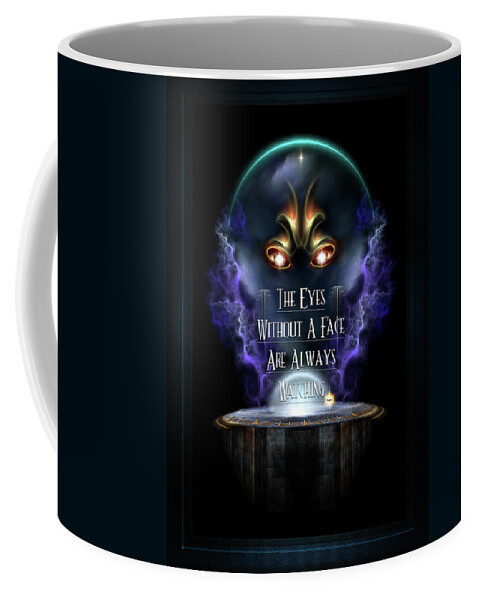 Eyes Coffee Mug featuring the digital art Eye's Without A Face Fractal Art Composition by Xzendor7 by Xzendor7