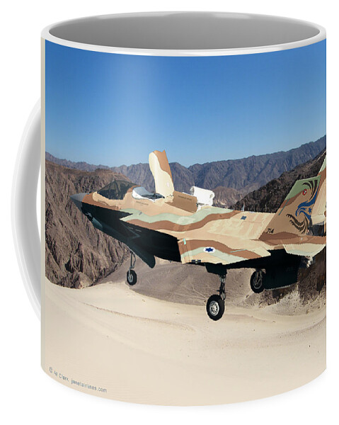 Lightning Coffee Mug featuring the digital art F-35IB Barak II by Custom Aviation Art