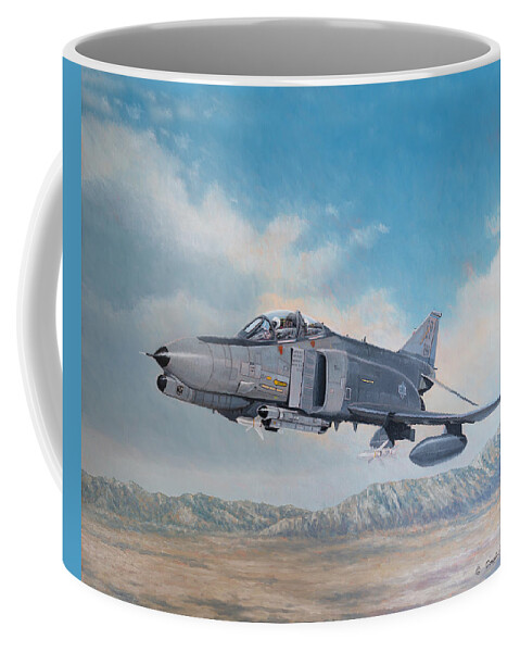 Aviation Art Coffee Mug featuring the painting F-4G Wild Weasel by Douglas Castleman