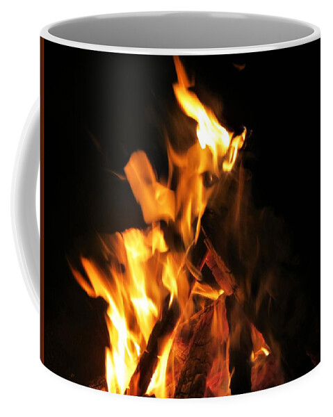 Fire Coffee Mug featuring the photograph Face in the Fire by Azthet Photography