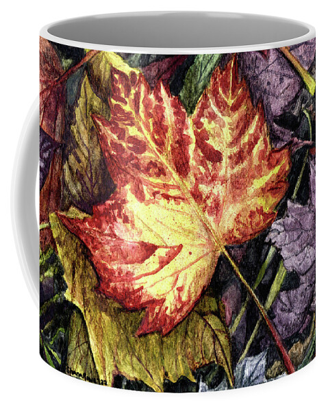 Leaf Coffee Mug featuring the drawing Fading Beauty by Shana Rowe Jackson