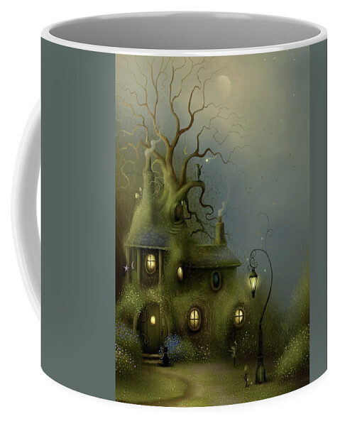 Fairies Coffee Mug featuring the painting Fairy Dance Hollow by Joe Gilronan
