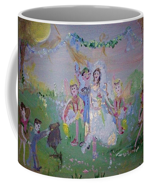 Fairy Coffee Mug featuring the painting Fairy Wedding by Judith Desrosiers