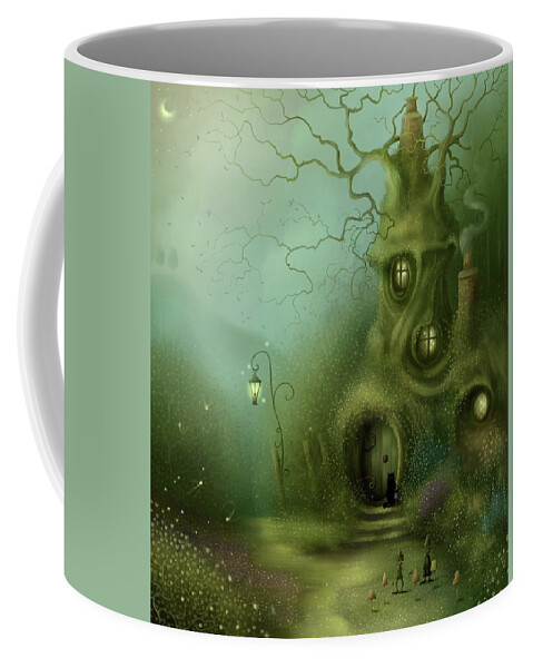 Fairies Coffee Mug featuring the painting Fairy Way Cottage by Joe Gilronan