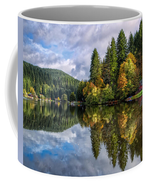 Tree Coffee Mug featuring the photograph Fall Color Reflections by Loyd Towe Photography
