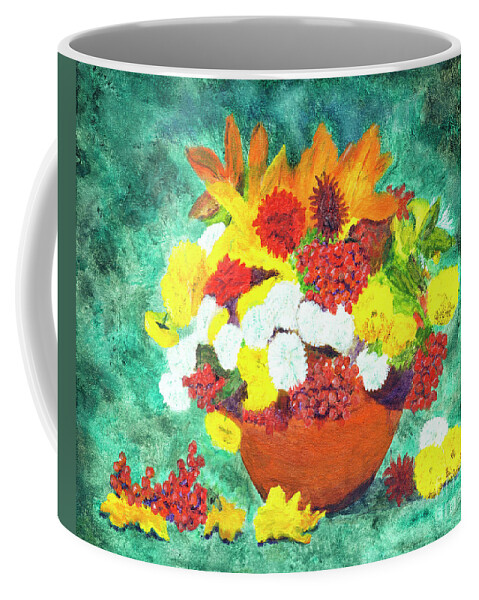 Timothy Hacker Coffee Mug featuring the painting Fall Flowers by Timothy Hacker