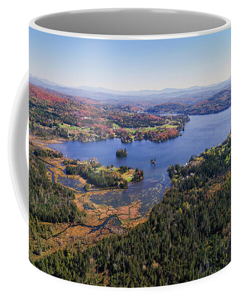 Joes Pond Coffee Mug featuring the photograph Fall Foliage at Joe's Pond From Cabot, Vermont by John Rowe