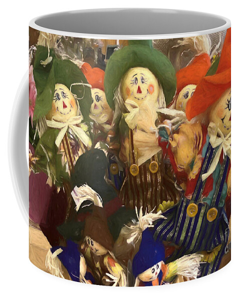 Fall Coffee Mug featuring the photograph Fall scarecrows by Janice Drew