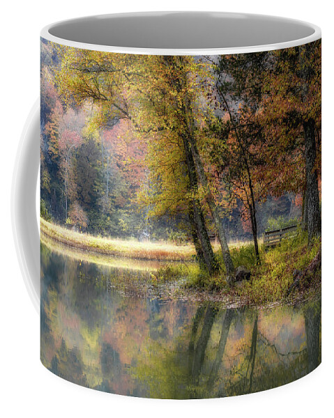 Ozarks Coffee Mug featuring the photograph Fall Scene on Shores Lake by James Barber