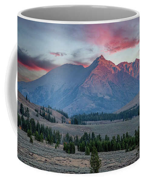 Wyoming Coffee Mug featuring the photograph Fall Sunrise, Yellowstone's Electric Peak by Marcy Wielfaert