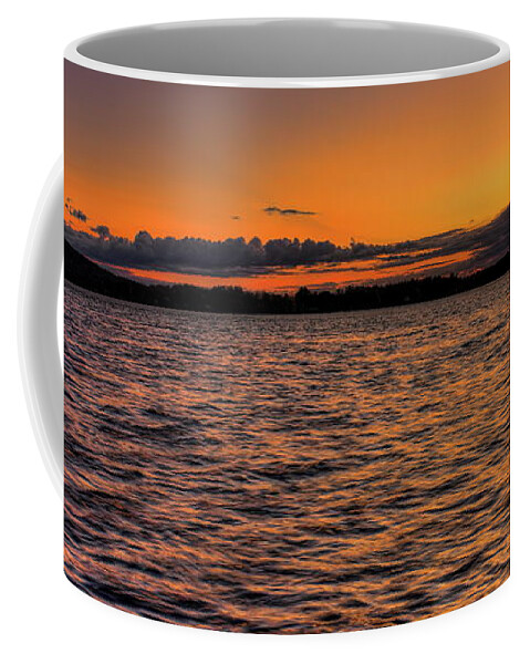 Wausau Coffee Mug featuring the photograph Fall Sunset And Reflection On Lake Wausau by Dale Kauzlaric