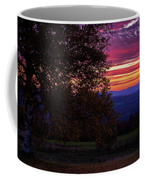 Fall Coffee Mug featuring the photograph Fall Sunset From Sentinel Rock State Park - Westmore, Vermont by John Rowe