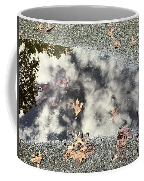  Coffee Mug featuring the photograph Fall Water Puddle, NYC by Judy Frisk
