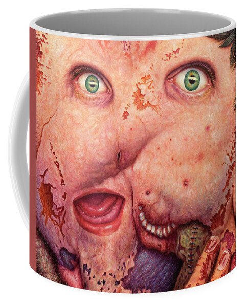 Gross Coffee Mug featuring the painting Falling Apart by James W Johnson