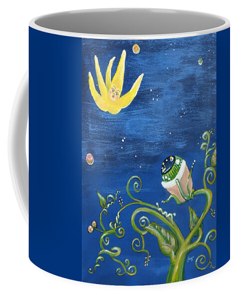 Surreal Coffee Mug featuring the painting Falling Star and Venus Eyesnap by Vicki Noble