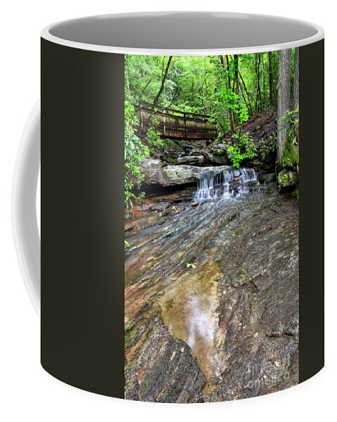 Fall Creek Falls State Park Coffee Mug featuring the photograph Falling Water And Bridge by Phil Perkins