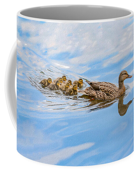 Ducks Coffee Mug featuring the photograph Family Outting 02 OP by Jim Dollar