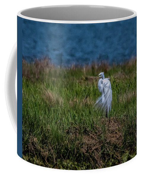 Bird Coffee Mug featuring the photograph Fancy Egret by Cathy Kovarik