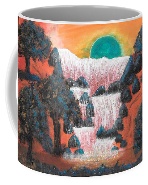 Waterfalls Coffee Mug featuring the painting Fantasy Falls by Esoteric Gardens KN