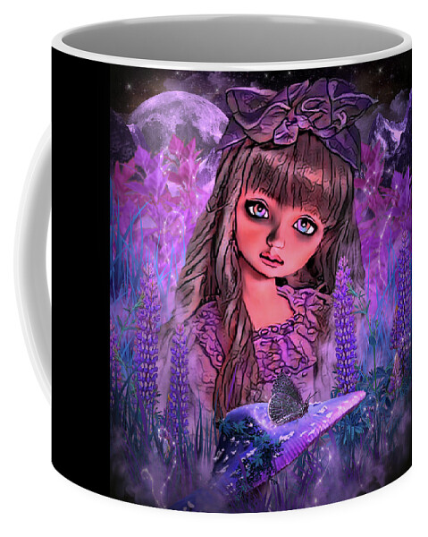 Digital Art Coffee Mug featuring the digital art Fantasy Garden Adventure by Artful Oasis