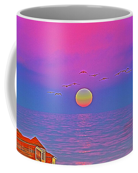 Sunset Coffee Mug featuring the photograph Fantasy sunset by Mingming Jiang