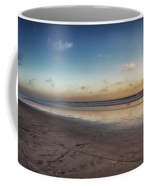 Beach Coffee Mug featuring the photograph Far Out Beach by Alison Frank