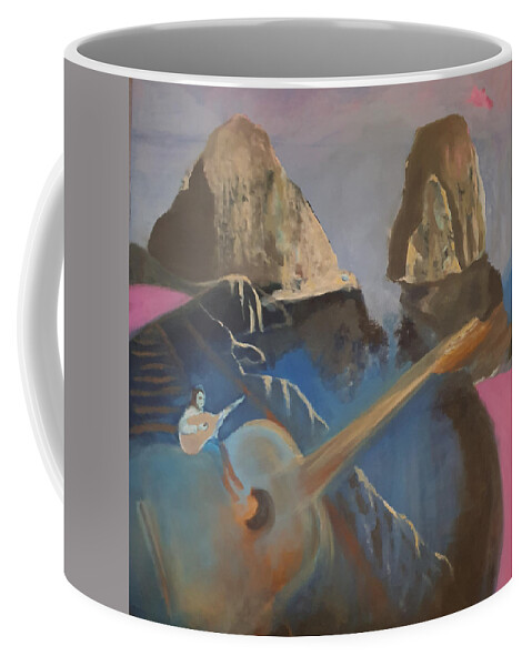 Guitars Coffee Mug featuring the painting Faraglioni Serenade by Enrico Garff