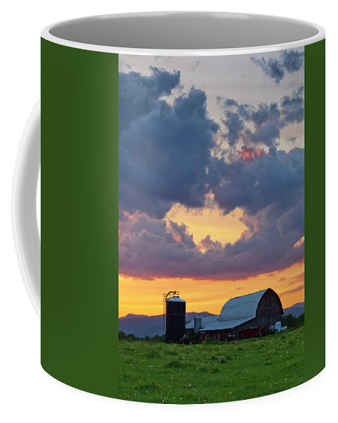 Spring Coffee Mug featuring the photograph Farm Country Sunset 2 by Alan L Graham