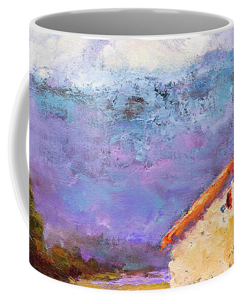 Building Coffee Mug featuring the painting In the midst of Lavender I by Radha Rao