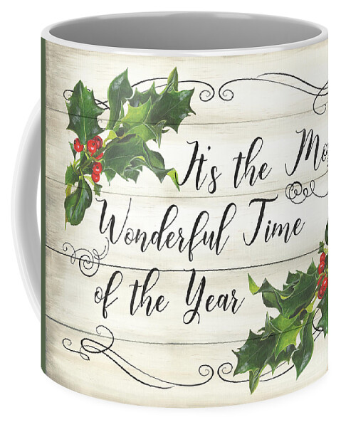 Christmas Coffee Mug featuring the painting Farmhouse Xmas Songs 1 by Debbie DeWitt