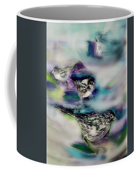 Bird Coffee Mug featuring the painting Fast Enough To Have Invisible Big Feet by Lisa Kaiser