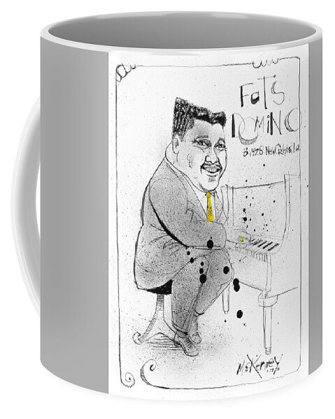  Coffee Mug featuring the drawing Fats Domino by Phil Mckenney