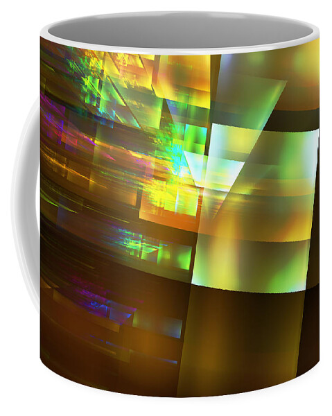 Abstract Coffee Mug featuring the digital art Fear of Shadows by Jeff Iverson