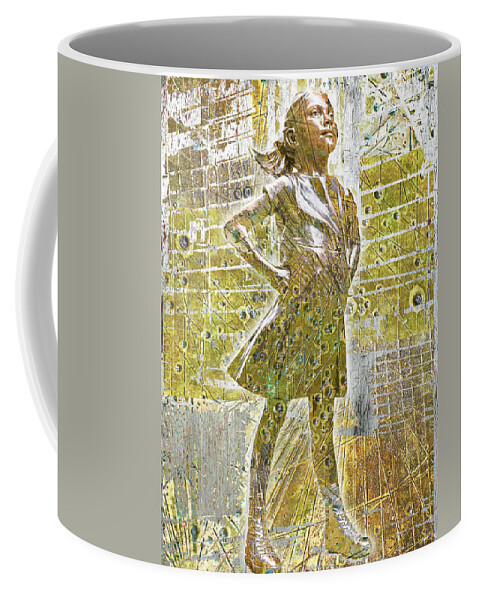 Fearless Coffee Mug featuring the painting Fearless Girl Future Is Female 2 by Tony Rubino