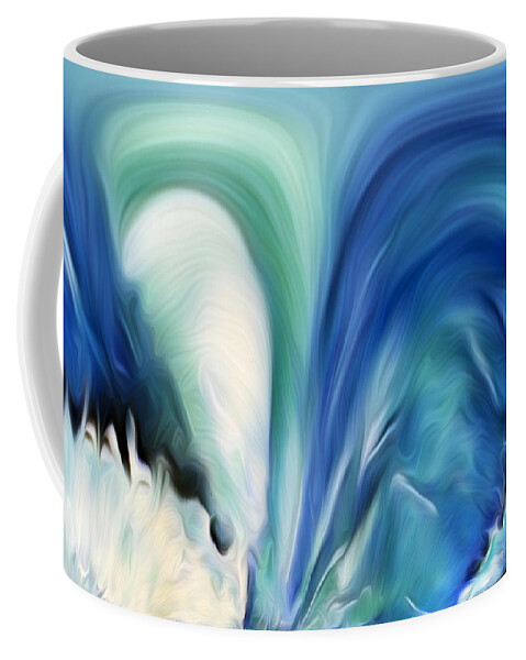 Abstract Art Coffee Mug featuring the digital art Feathered Waterfall by Ronald Mills