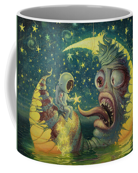 Astronaut Coffee Mug featuring the painting Feeding Your Inner Light by Adrian Borda