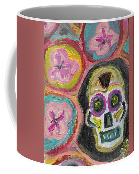 Feliz Dia De Los Muertos Coffee Mug featuring the painting Feliz Dia de los Muertos - A Tribute by Andrew Blitman