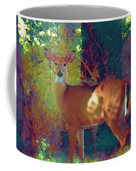 Deer Coffee Mug featuring the photograph Felted Colors by Bill and Linda Tiepelman