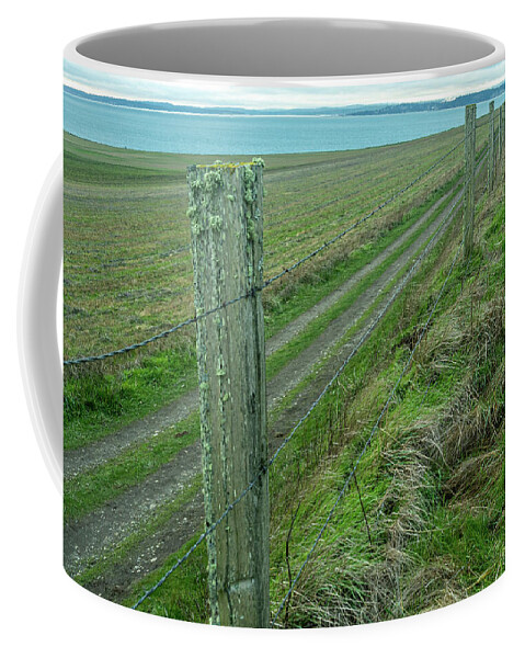Road Coffee Mug featuring the photograph Fence Row by Leslie Struxness
