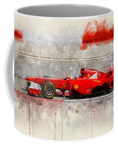 Formula 1 Coffee Mug featuring the digital art Ferrari F1 2011 by Geir Rosset
