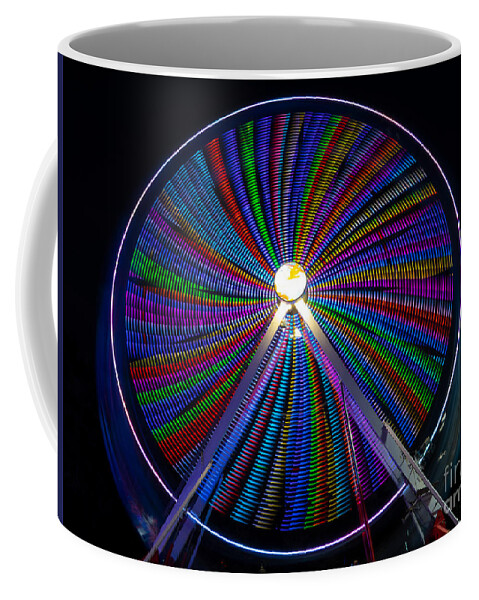 Ferris Wheel Coffee Mug featuring the photograph Ferris Wheel at Night by L Bosco