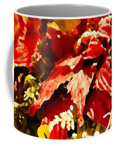 Festive Coffee Mug featuring the digital art Festive Red - Happy Holidays by Tatiana Travelways